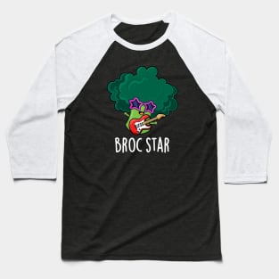 Broc Star Cute Brocolli Rock Star PUn Baseball T-Shirt